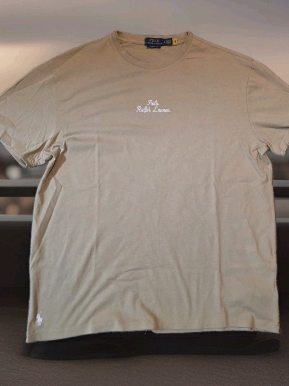 Polo by Ralph Lauren Tan Short Sleeve Crewneck Tee with Script Logo - Picture 3 of 8